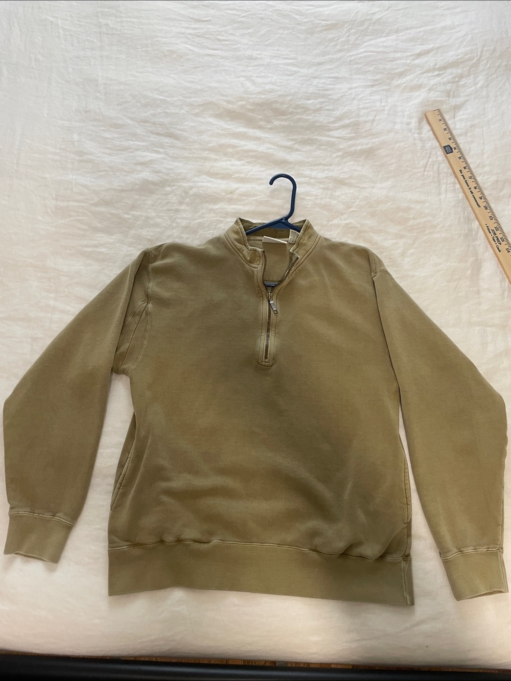 Orvis Camel Green Half-Zip Sweater